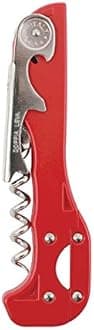 Franmara Boomerang Two-Step Corkscrew Wine Opener with Built-In Foil Cutter and Bottle Opener - Red