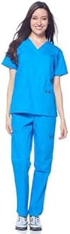 Dagacci Scrubs Medical Uniform Women and Man Scrubs Set Medical Scrubs Top and Pants, Turquoise, XX-Large