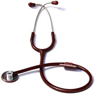 Dr. Head Single Care Aluminum Stethoscope For Doctors, Nurse, Hospital and Medical Student Cardiology Stethoscope (BROWN)