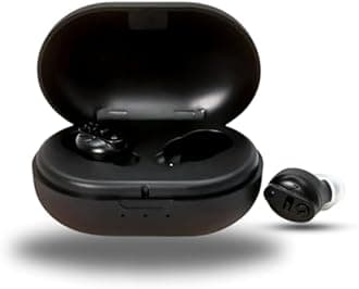 Balson AG-7901 Rechargeable CIC Digital Hearing Aid Machine for Old Age with Auto Noise Cancellation (Free Dry Kit, Black, For Both Ear)