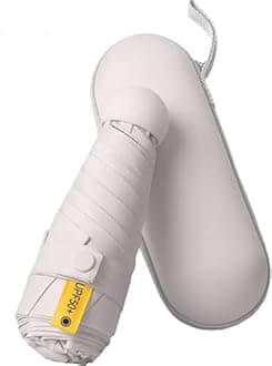 Mini Sun Protection Windproof Foldable Umbrella,UPF 50+Travel Umbrella UV Protection Sunscreen Sun Umbrella for Women Men Sun and Rain Dualuse Automatic Open