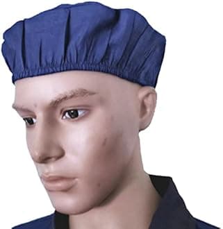 Trance Cotton Washable & Reusable Head Cap | Multipurpose Head Cover cap for Kitchen Cooking, House Cleaning, Garden & Farms | Food & Processing Industries, Hotels Hygiene Caps (Pack of 8, Dark Blue)
