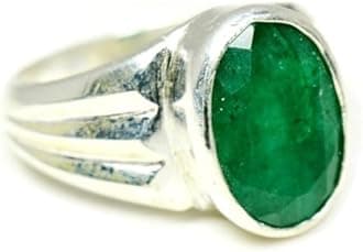 55Carat Genuine Emerald Silver Ring for Men 7 Carat Oval Shape Birthstone Size 5,6,7,8,9,10,11,12,13
