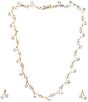 Estele Jewellery Sets for Women Gold Plated Bridal Necklace Jewellery Set with Earrings