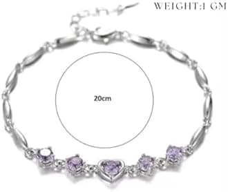 Nilu's Collection Copper Sterling Silver Plated Charm Bracelet for Women & Girls