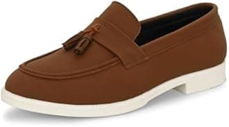 MACTREE Suede Leather Stylish Loafers Shoes for Men