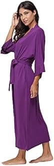 Women's Soft Robes Long Bath Robes Full Length Kimonos Sleepwear Dressing Gown,Solid Color