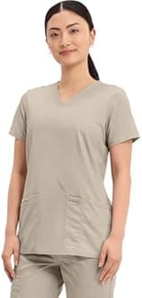 Cherokee Medical Women's Scrub Top V-Neck Modern Classic Fit with 3 Pockets, Ultra Soft and 2-Way Stretch Fabric - WW620