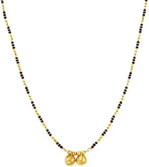 MEENAZ Traditional Temple Forming One Gram Gold Stylish Meenakari Maharashtrian Wati Mangal sutra Tanmaniya maglsutra nallapusalu Black Mangalsutra For Women chain golden - MS-ME910