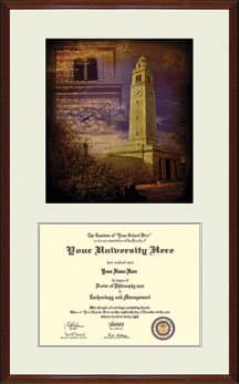 LSU Tigers Diploma Frame "Memorial Tower" Small Format Holds 8 1/2 X 11 Diploma