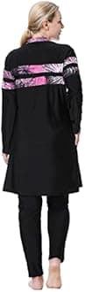 FYMNSI Women Modest Muslim Swimsuits Plus Size Full Body Islamic Burkini Hijab 3 Piece Long Sleeve Rash Guard Skirt Swimwear