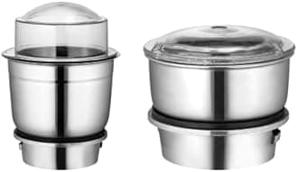 MIXER GRINDER 2 jar COMBO Chutney jars (Heavy) for BAJAJ/PREETHI/PRESTIGE/ACTIVA/SUMEET/GANGA/ORIENT/Crompton/LifeLong/JAIPAN MIXER GRINDER (400ML+200ML STEEL)||brand wonder star