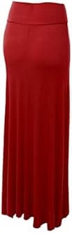 Lock and Love Women's Basic Solid Tie Dye Foldable High Waist Floor Length Maxi Skirt S-3XL Plus Size