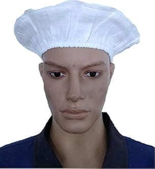 Trance Cotton Washable & Reusable Head Cap | Multipurpose Head Cover cap for Kitchen Cooking, House Cleaning, Garden & Farms | Food & Processing Industries, Hotels Hygiene Caps (Pack of 6, White)