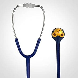 SCIAN Working Stethoscope - 5 Interchangeable Cartoon Heads, Professional Quality for Doctors, Nurses, Clinicians and Home Use with Multiple Colors(Dark Blue)