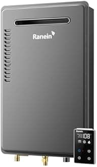 Ranein Tankless Water Heater, Outdoor Max 5.3 GPM, 130,000 BTU Instant Hot Water Heater