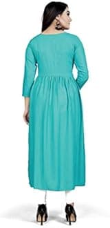 KrazzyKudy Women's Rayon Flared Embroidery Kurti Under 599 Designer Attractive Look Women's Kurta