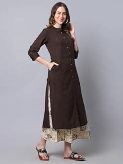 Pistaa's Women's Cotton Solid Kurta with Palazzo Bottom Set (KWTPRNTPZOMX)