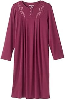 Silverts Open-Back Hospital Gowns for Women – Comfortable, Dignified, Easy Dressing for Seniors & Patients - Embroidered