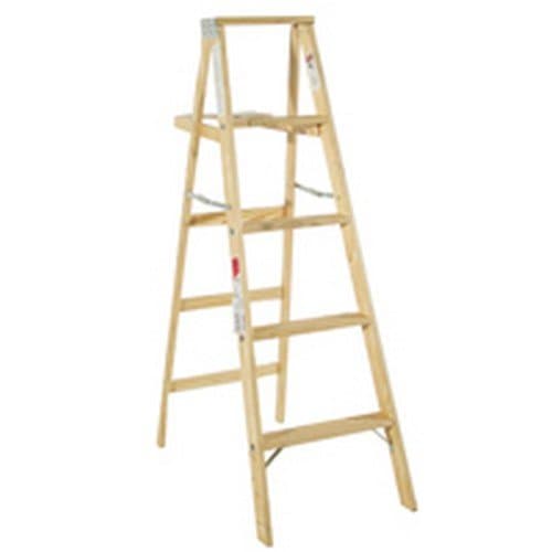 5 ft Wood Step Ladder with 200 lb. Load Capacity