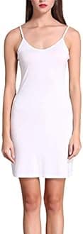 Coreal Full Slip For Women Under Dress Adjustable Spaghetti Strap Knee Length Slips Undergarment Nightwear