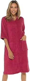 Undercover Ladies Terry Towelling 100% Cotton Zip Through Dressing Gown Drying Bathrobe