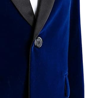 MAGE MALE Men's Velvet 2 Piece Suit One Button Slim Fit Tuxedo Blazer Party Dinner Jacket & Pants