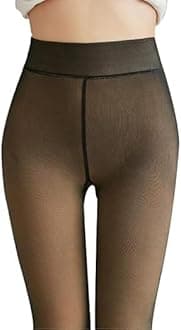 Brachy Women Plus Size Beige (XL) Ankle Length (30 to 40 Waist) Stretchable Women Warm Thick Fur Lined Fleece Winter Thermal Soft Legging Tights Stocking