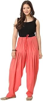 Woman's Plain Cotton SEMI Patiala Salwar with Dupatta|| Free Size || Plain Patiala || SEMI Patiala Pants || Solid Cotton Patiala || Patiyala