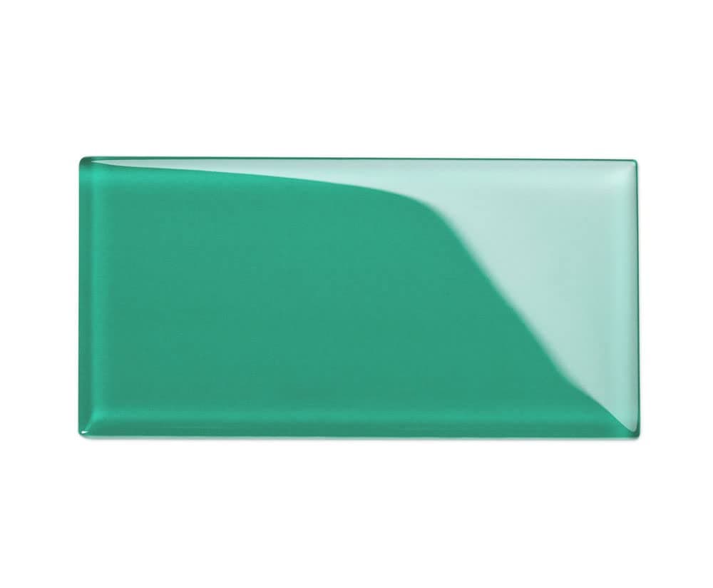 Glass Subway Backsplash Tile, 3 x 6, Emerald Green, Sample Tile (1 Piece)