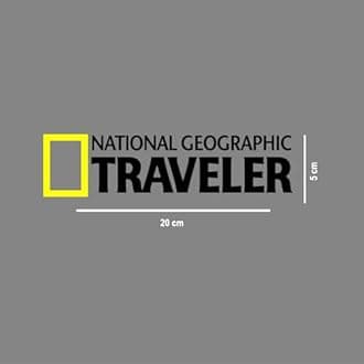 ISEE 360 National Geographic Travel Car Stickers Exterior Decorative Stylish Sporty Vinyl Decal for Door Sides Hoods Window Bonnet 20 X 5 CMS (Black)