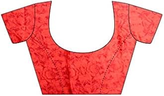 SIRIL Women's Floral and Satin Border Printed Gerogette Saree with Unstitched Blouse