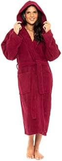 Towelling Robe 100% Egyptian Cotton Bathrobe - Women's Men Highly Absorbent Terry Hooded For Bath Shower Spa Hotel