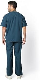 KNYA Active Men's 5-Pocket New Gen Scrubsuit V Neck Flexibile & Comfortable Top & Bottom Easily Accessible Pockets Uniform for Doctors