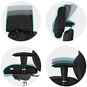 KULIK SYSTEM Ergonomic Executive Office Chair - Comfort & Adjustable Chair w/Back Lumbar & Spine Support system for long hours work |Patented Back Relief Design| BUSINESS Real Genuine Leather-White