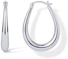 PAVOI 14K Gold Plated Sterling Silver Posts Chunky Hoop Earrings for Women | Thick Lightweight Trendy Gold Hoops