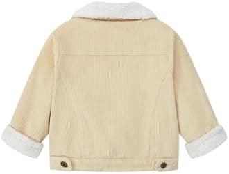 Morubut Toddler Boy Winter Thick Corduroy Coat Baby Boys Sherpa Lined Jacket Outwear