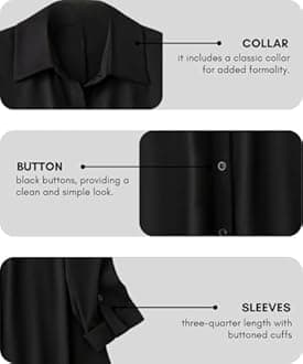 Leriya Fashion Women's Shirt Dress | Knee Length Dresses | Loose Fit | Button-Down | 3/4 Sleeve | Vacation Outfit (Pack of 2 | Value Pack)