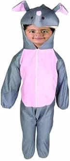 Animal dress for kids | wild animal costume for boys & girls | school function theme party fancy dress 2-8 years (5-6 Years, Elephant)