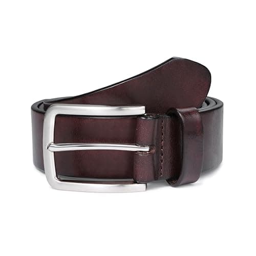 Men's Genuine Leather Dress Belt, Handmade, 100% Cow Leather, Fashion & Classic Designs for Work Business and Casual