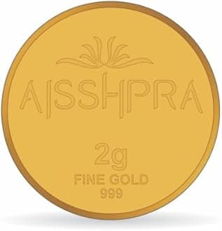 Aisshpra 24K (999) Gold Coin | Bar, Bullion | Certified Purity with Gift Box | Ideal for Diwali, Dhanteras, Akshaya Tritiya, Wedding Gifting & Investment
