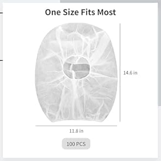 100 PCS Disposable Beard and Hair Nets, Universal Disposable Bouffant Hood Caps, Breathable Non-Woven Full Face Hair Net, Elastic Head Cap Beard Cover, Dust Caps for Food Service, Beauty Salons, Labs