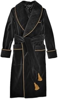 Men's Smoking Robe Black Men's Dressing Gown Men Dinner Party Wear Robe Special Evening Smoking