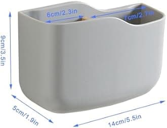 SUNFICON Adhesive Remote Control Holder Wall Mount Media Player Controller Holder Universal TV Remote Organizer Caddy Box Tray Hollow Bottom Slot Easy Phone Charging Home Office Desk Nightstand Gray