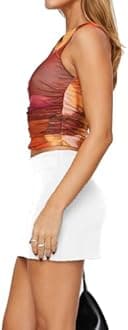 Women's White Mini Skirt Summer Sexy Mid-Waisted Soild Stretchy Fitted Bodycon Mini Skirt (White 9, XS)