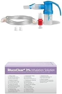PARI BOY Junior Year Pack + MucoClear 3% Inhalation Solution: Relief for COPD, Cold, Asthma - All Ages