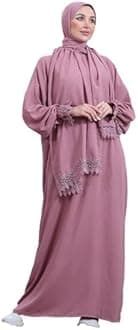 Elegant One-Piece Abaya and Prayer Dress Crepe Solid Color | Lightweight and Comfortable | Hijab Abaya Suit