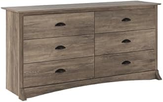 Prepac6 Drawer Chest of Drawers with Salt Springs, Grey Derivative, 6 Drawers DDC-6330-V