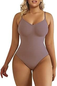 SHAPERX Shapewear Women's Tummy Control Bodysuit Shaping Body Shaper Sculpting Thong with Adjustable Shoulder Strap
