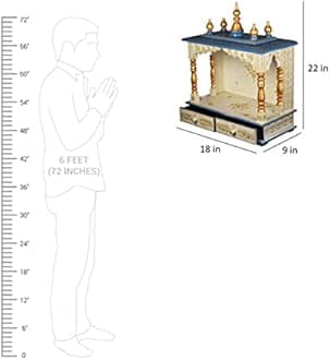Kamdhenu art and craft Wooden Temple/Home Temple/Pooja Mandir/Pooja Mandap/Temple
